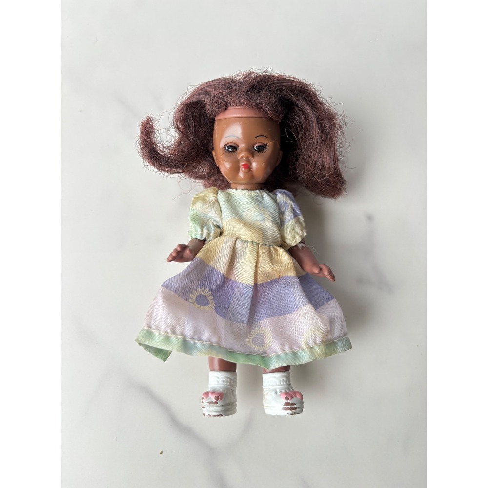 Madame Alexander 2005 McDonalds Mini Doll African‎ American Pastel Dress 5 Inch